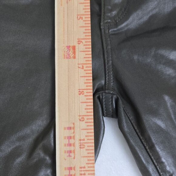 AG Adriano Goldschmied The Legging Ankle Moto Pants Women 27 Dark Olive Coated - Picture 6 of 9